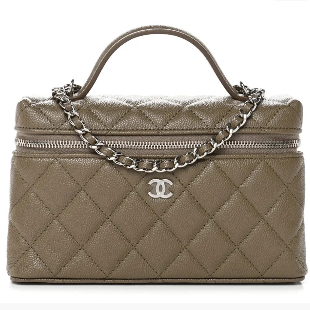 CHANEL Caviar Quilted Top Handle Vanity with Chain - Picture 1 of 4